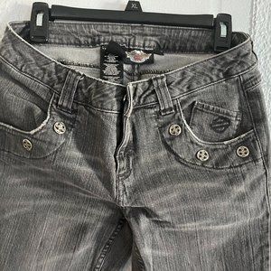 Women's Harley Davidson Studded Blue Jeans Size 10 Long
